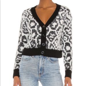 House of Harlow 1960 x Revolve Joel Cardigan in Black & White Leopard